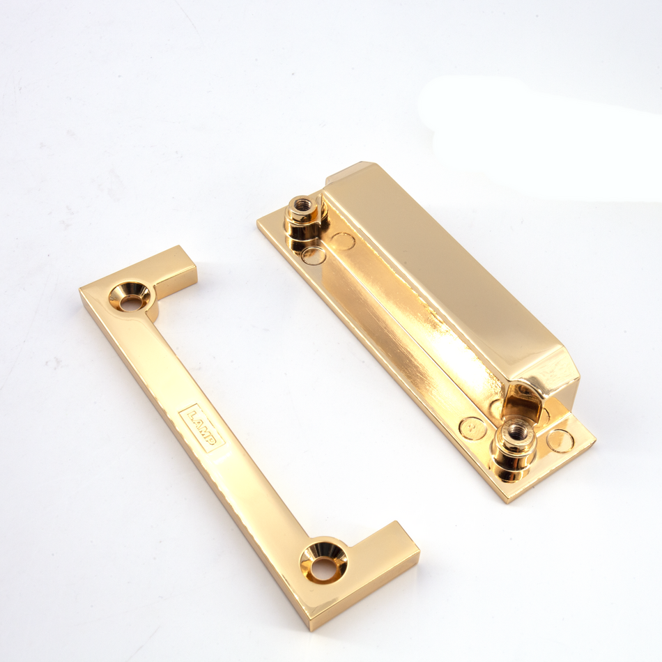 Sugatsune HES3D-G90BKT/GP: HES3D-120 Series Hinge Mounting Bracket for Glass Door - Gold