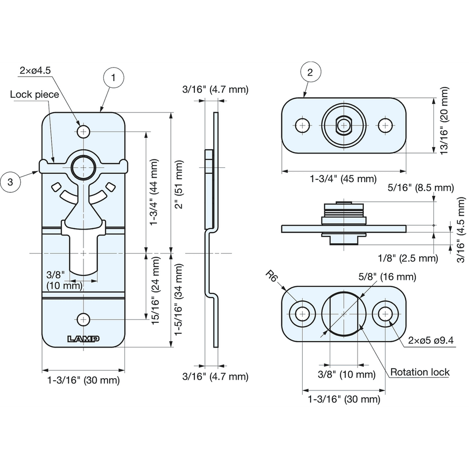Sugatsune HG-RNM30: Detachable Torque Hinge - Stainless Steel