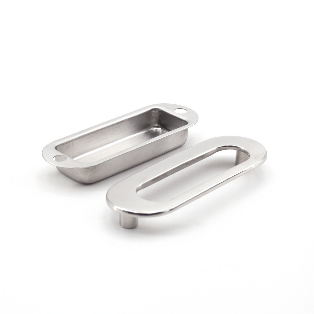 Sugatsune HH-DS114M: 96mm cc Recessed Oval Cabinet Pull - Mirror Stainless Steel