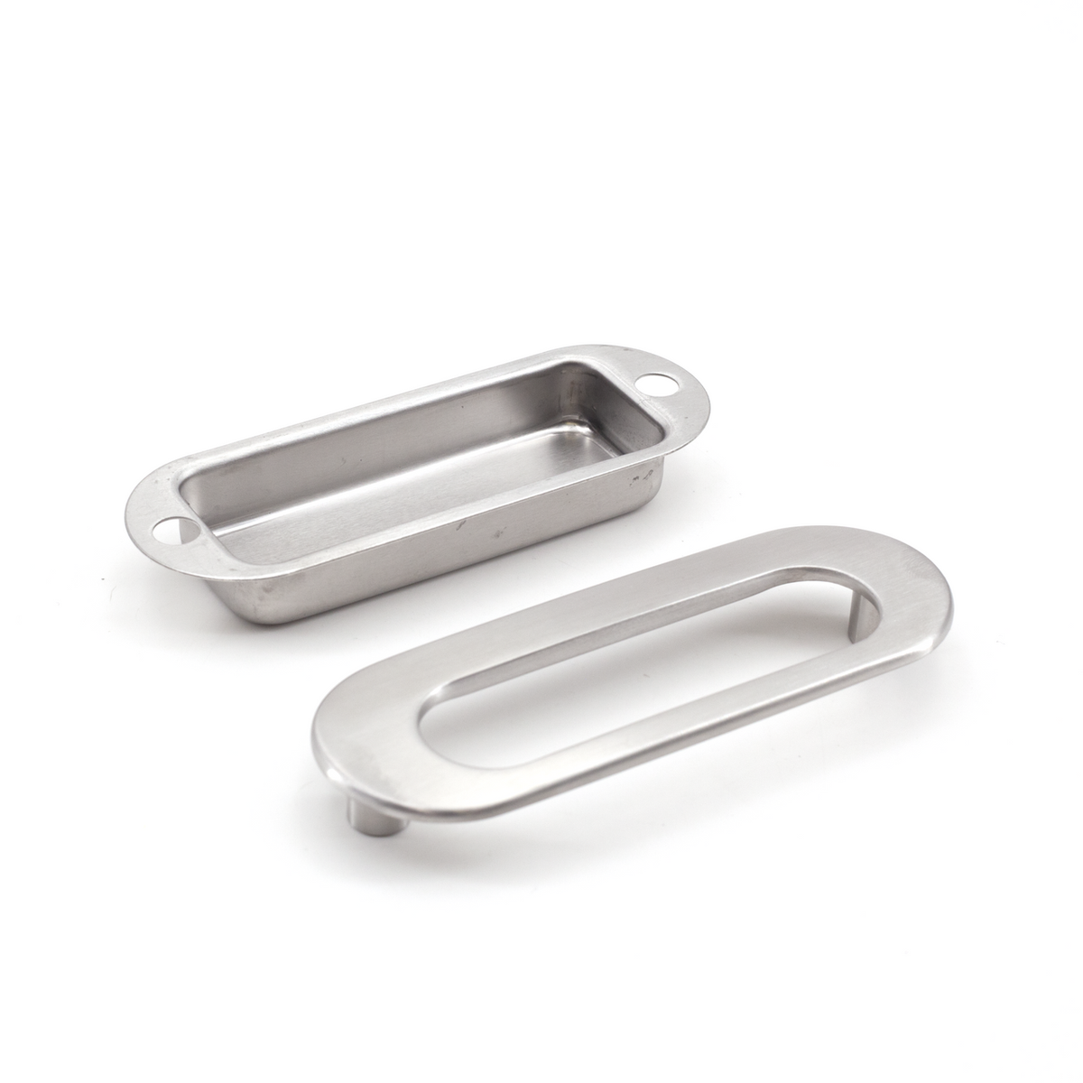 Sugatsune HH-DS114S: 96mm cc Recessed Oval Cabinet Pull - Satin Stainless Steel