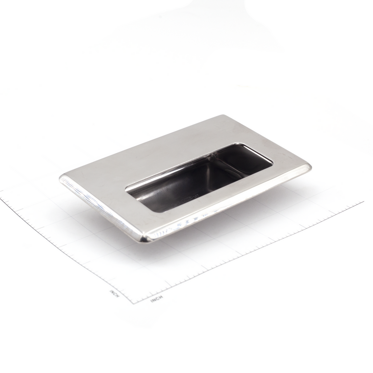 Sugatsune HH-FB-1-M: 110mm cc Flush Cabinet Pull w/Stud - Mirror Stainless Steel