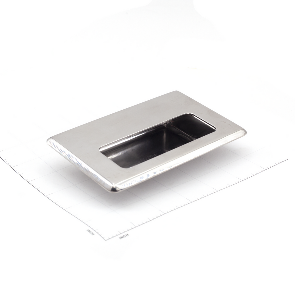 Sugatsune HH-FB-1-M: 110mm cc Flush Cabinet Pull w/Stud - Mirror Stainless Steel