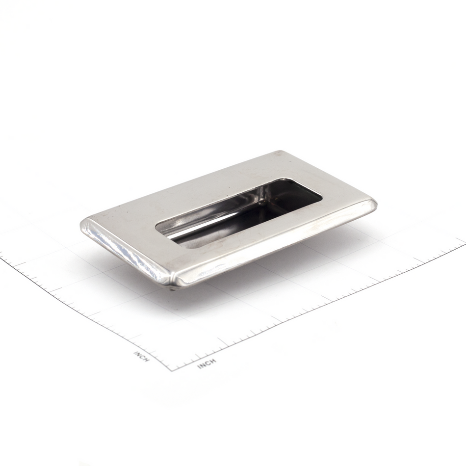 Sugatsune HH-FB-2-M: 88mm cc Flush Cabinet Pull w/Stud - Mirror Stainless Steel