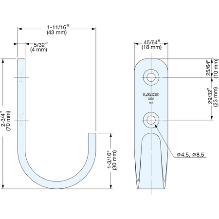 Sugatsune HJT-70SBL: 70mm Utility Wall Hook - Black