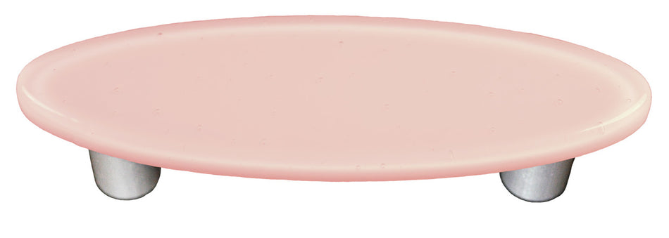 Aquila HK1000-POB: 3" cc Solid Oval Cabinet Pull w/Black Post - Petal Pink