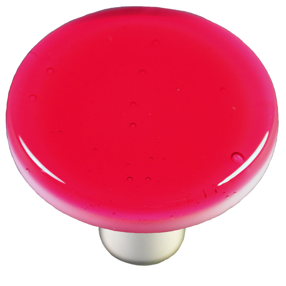Aquila HK1001-KRB: 1-1/2" Solid Round Cabinet Knob w/Black Post - Light Pink