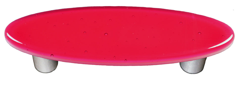 Aquila HK1001-POB: 3" cc Solid Oval Cabinet Pull w/Black Post - Light Pink