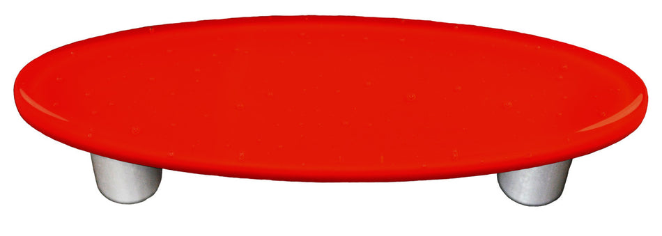 Aquila HK1002-POA: 3" cc Solid Oval Cabinet Pull w/Aluminum Post - Tomato Red