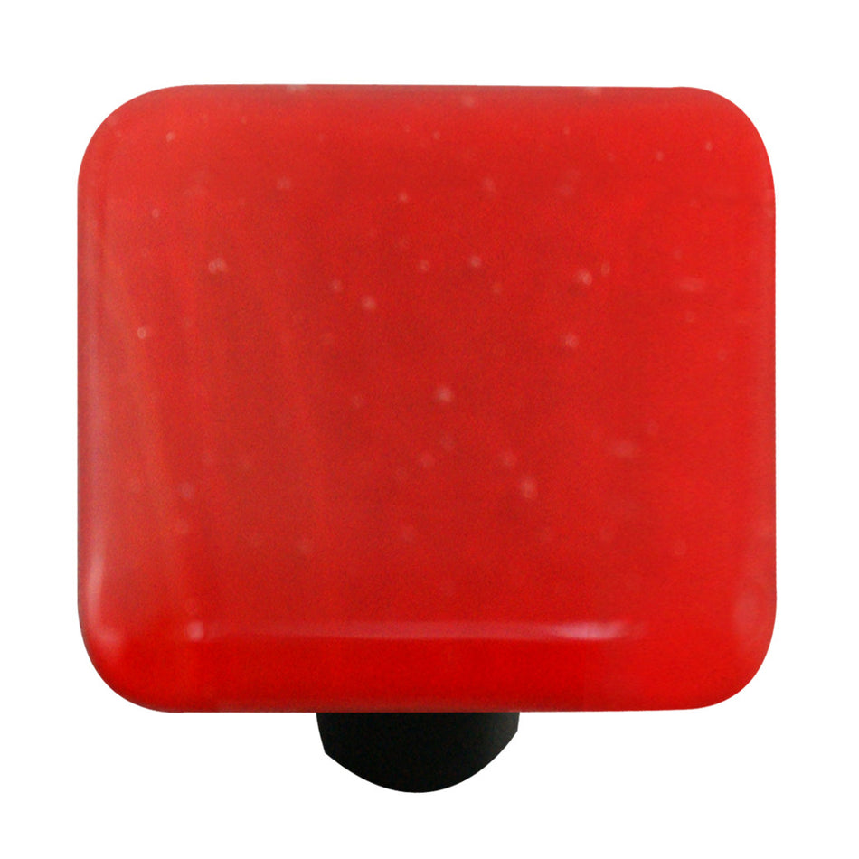 Aquila HK1003-KA: 1-1/2" Solid Square Cabinet Knob w/Aluminum Post - Brick Red