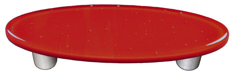 Aquila HK1003-POB: 3" cc Solid Oval Cabinet Pull w/Black Post - Brick Red