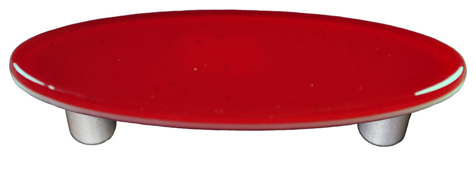 Aquila HK1004-POA: 3" cc Solid Oval Cabinet Pull w/Aluminum Post - Red