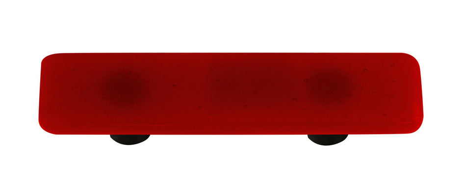Aquila HK1004-PB: 3" cc Solid Rectangle Cabinet Pull w/Black Post - Red