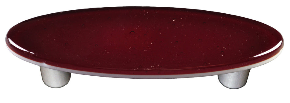 Aquila HK1005-POB: 3" cc Solid Oval Cabinet Pull w/Black Post - Garnet Red