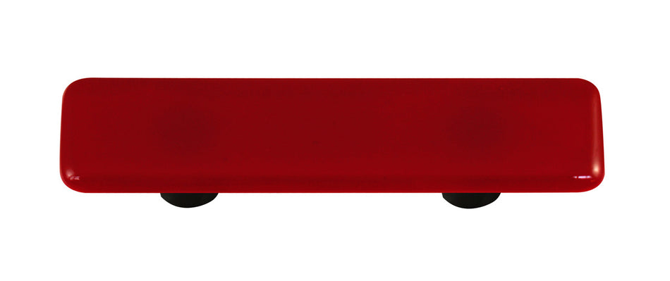 Aquila HK1005-PB: 3" cc Solid Rectangle Cabinet Pull w/Black Post - Garnet Red