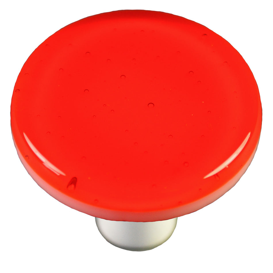 Aquila HK1007-KRA: 1-1/2" Solid Round Cabinet Knob w/Aluminum Post - Transparent Orange