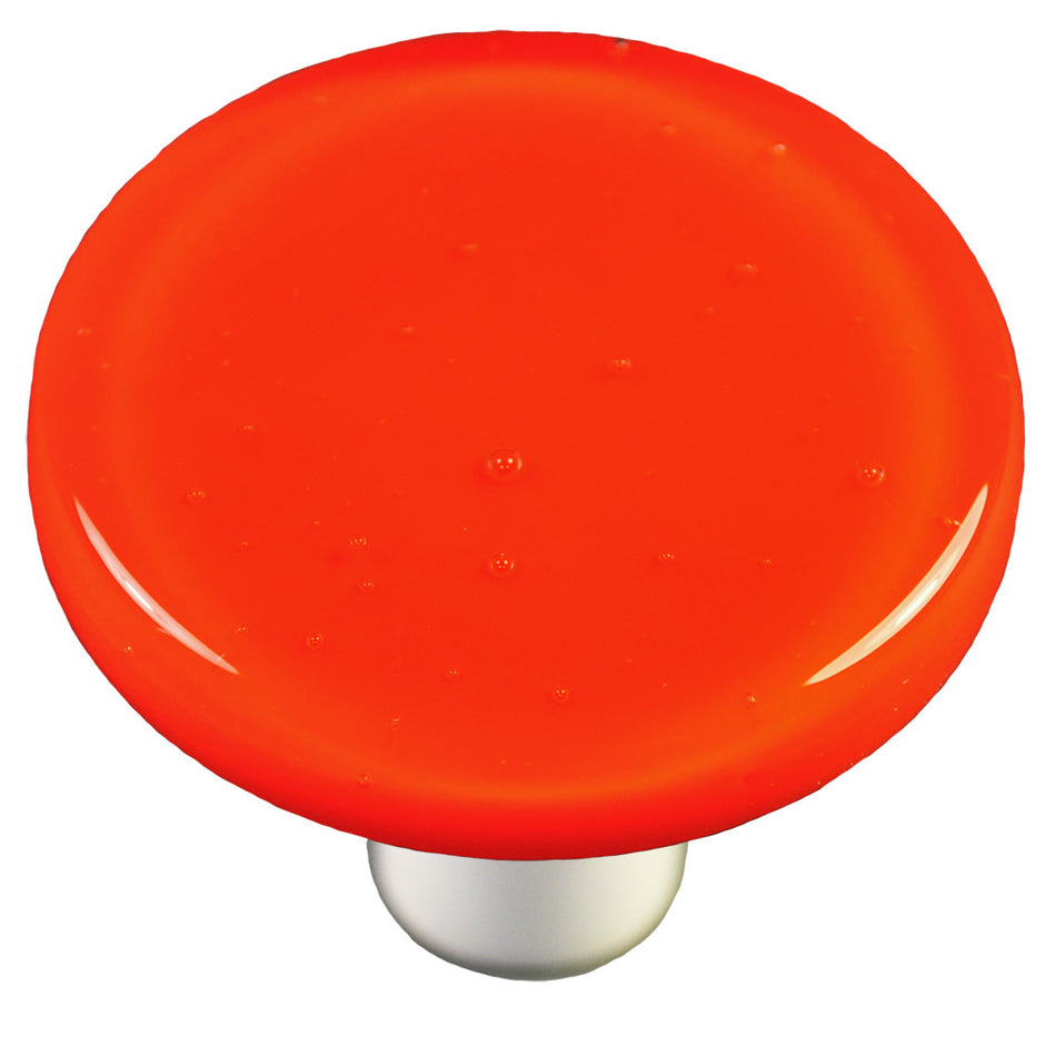 Aquila HK1008-KRA: 1-1/2" Solid Round Cabinet Knob w/Aluminum Post - Opal Orange