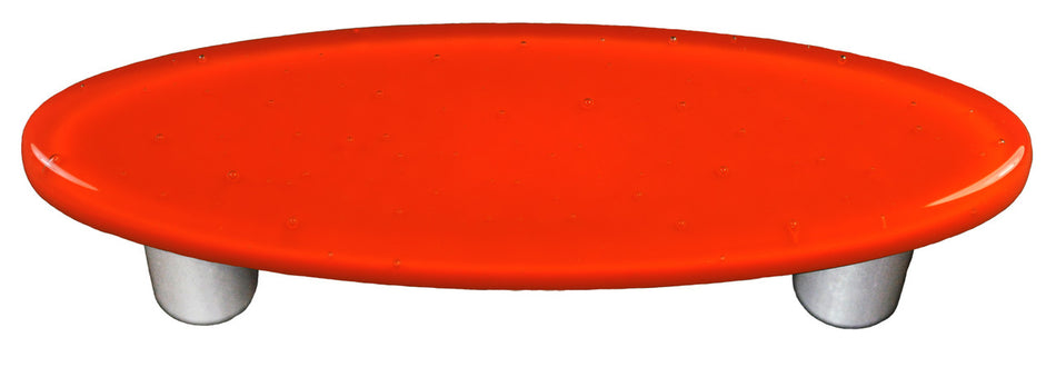 Aquila HK1008-POB: 3" cc Solid Oval Cabinet Pull w/Black Post - Opal Orange