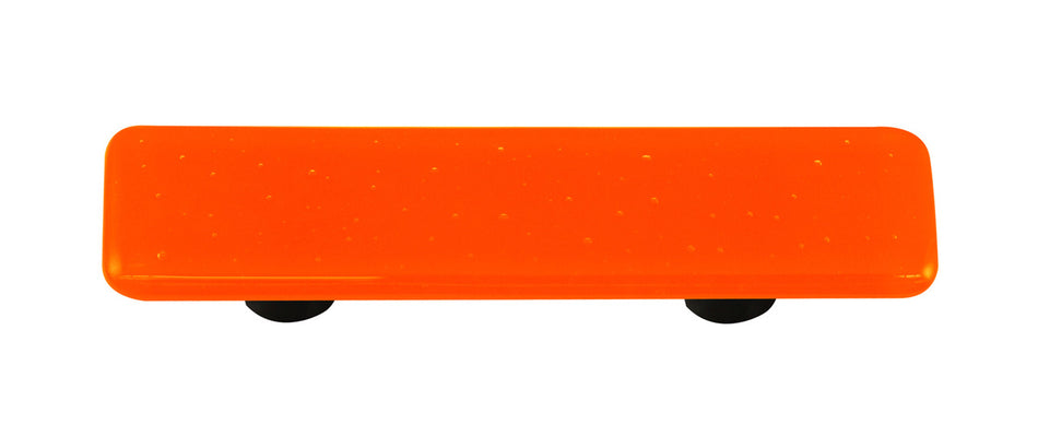 Aquila HK1008-PB: 3" cc Solid Rectangle Cabinet Pull w/Black Post - Opal Orange