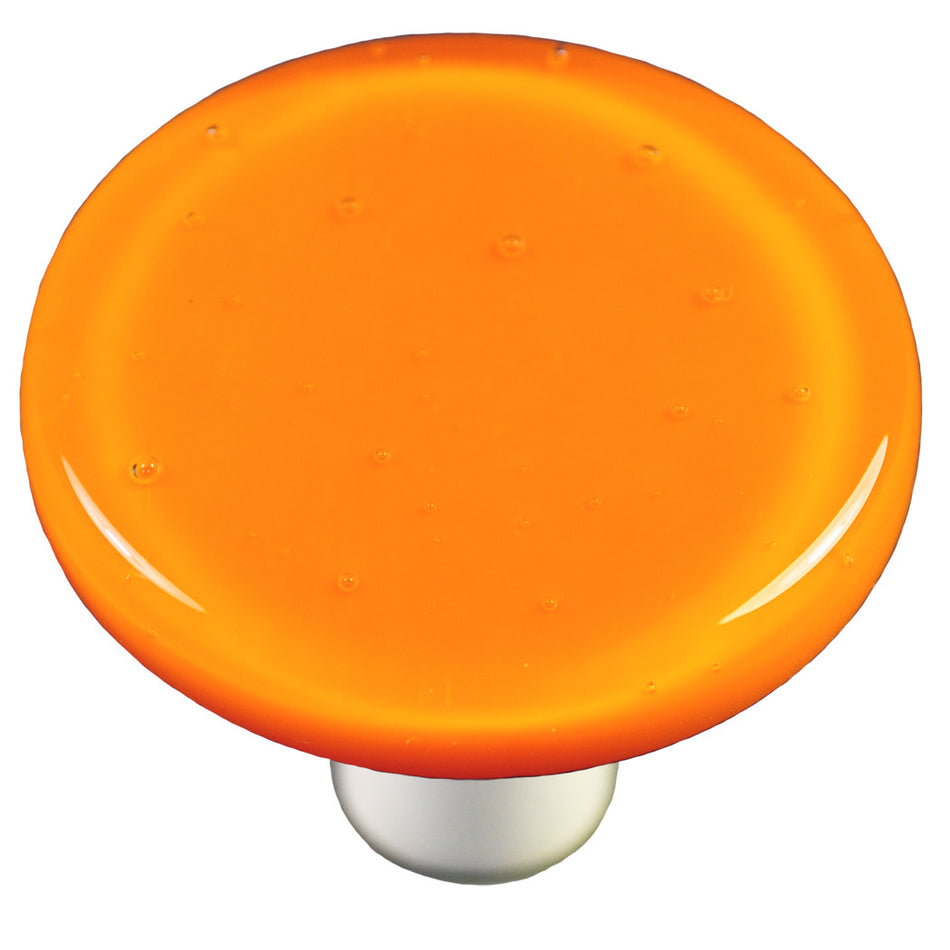 Aquila HK1009-KRB: 1-1/2" Solid Round Cabinet Knob w/Black Post - Pumpkin Orange