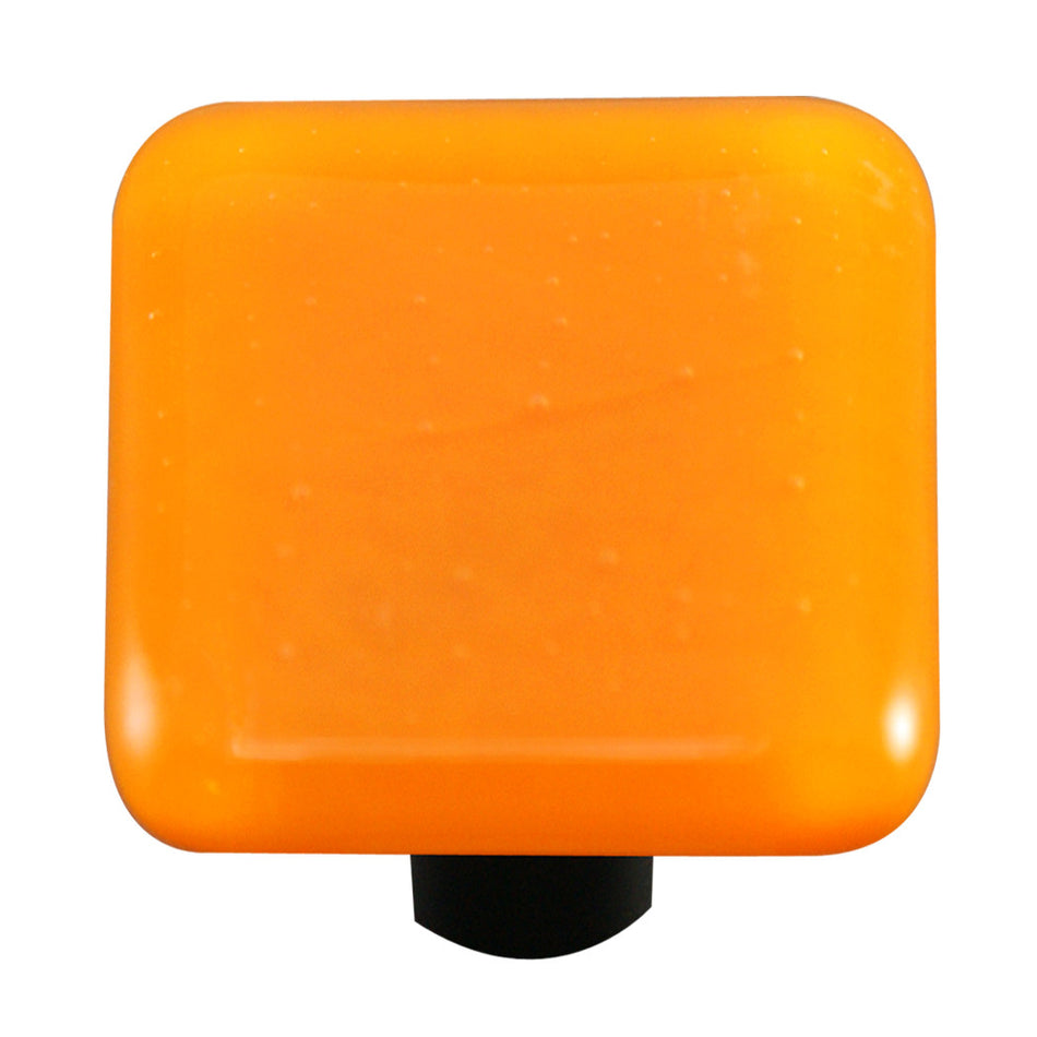 Aquila HK1009-KB: 1-1/2" Solid Square Cabinet Knob w/Black Post - Pumpkin Orange