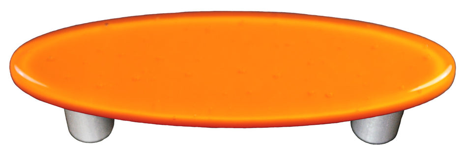 Aquila HK1009-POA: 3" cc Solid Oval Cabinet Pull w/Aluminum Post - Pumpkin Orange