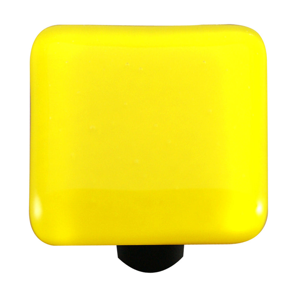 Aquila HK1010-KB: 1-1/2" Solid Square Cabinet Knob w/Black Post - Canary Yellow