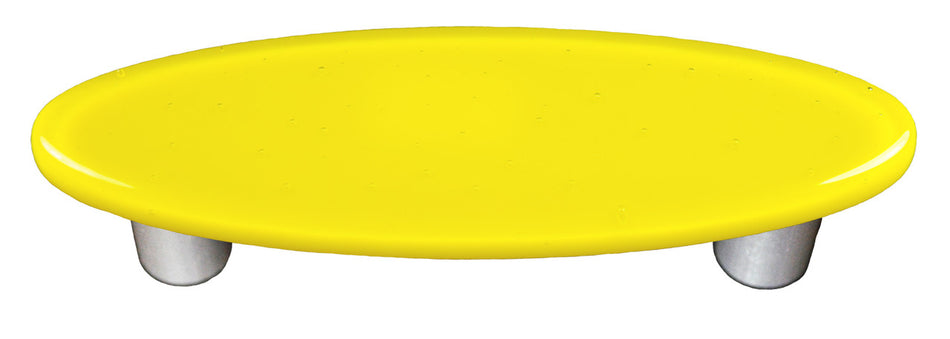 Aquila HK1010-POB: 3" cc Solid Oval Cabinet Pull w/Black Post - Canary Yellow