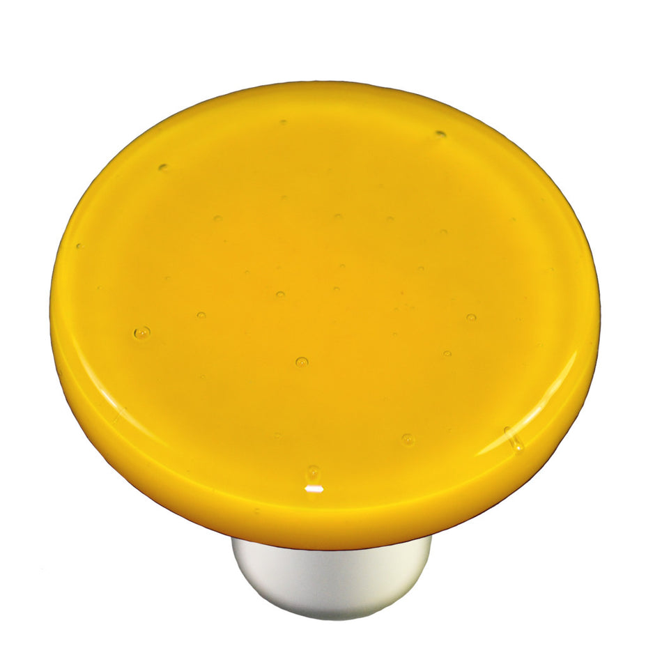 Aquila HK1012-KRB: 1-1/2" Solid Round Cabinet Knob w/Black Post - Sunflower Yellow