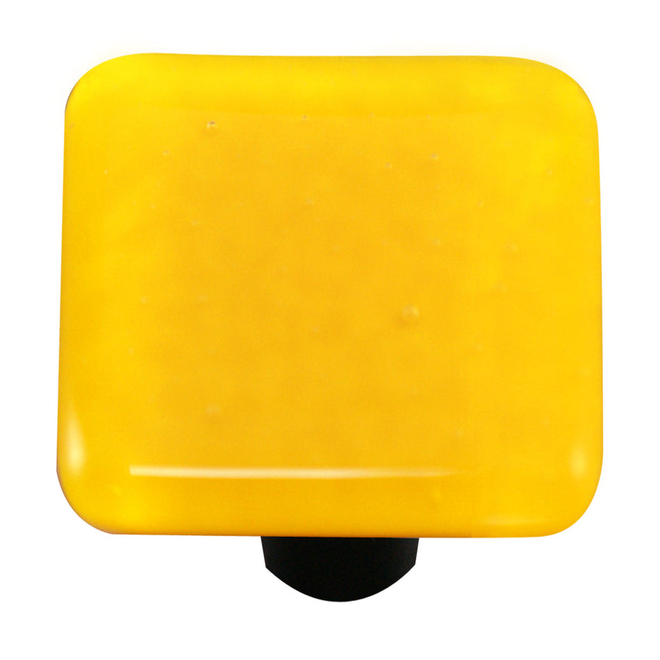 Aquila HK1012-KB: 1-1/2" Solid Square Cabinet Knob w/Black Post - Sunflower Yellow