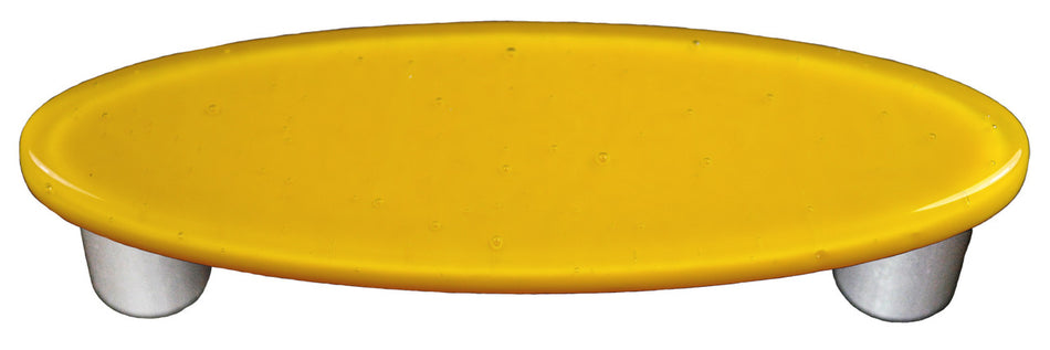 Aquila HK1012-POA: 3" cc Solid Oval Cabinet Pull w/Aluminum Post - Sunflower Yellow