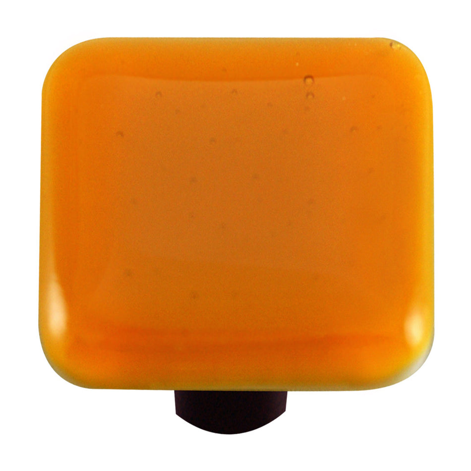 Aquila HK1013-KA: 1-1/2" Solid Square Cabinet Knob w/Aluminum Post - Medium Amber