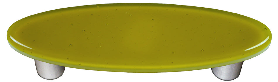 Aquila HK1014-POB: 3" cc Solid Oval Cabinet Pull w/Black Post - Chartreuse