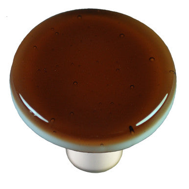 Aquila HK1016-KRB: 1-1/2" Solid Round Cabinet Knob w/Black Post - Tan