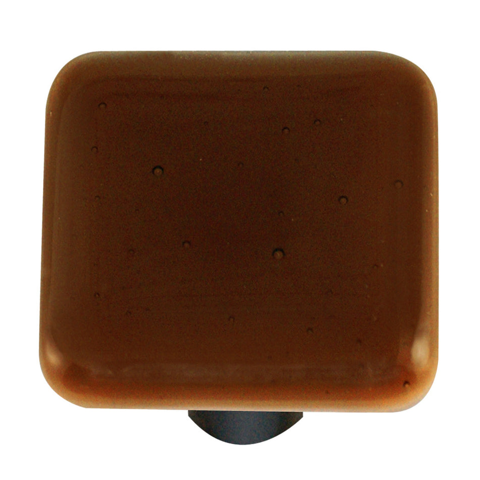 Aquila HK1016-KB: 1-1/2" Solid Square Cabinet Knob w/Black Post - Tan