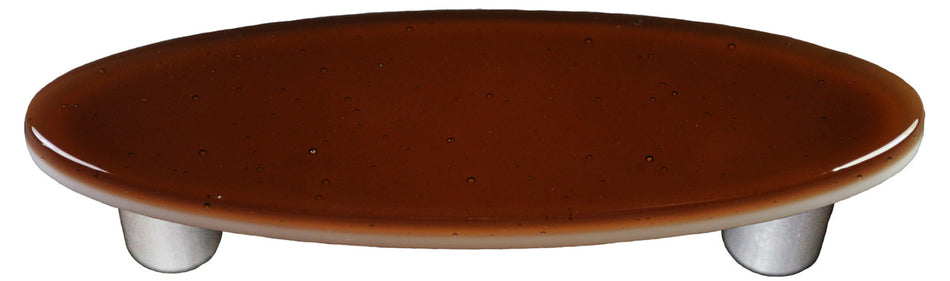 Aquila HK1016-POB: 3" cc Solid Oval Cabinet Pull w/Black Post - Tan