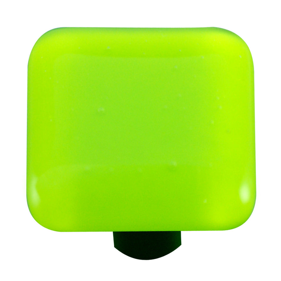 Aquila HK1017-KB: 1-1/2" Solid Square Cabinet Knob w/Black Post - Spring Green
