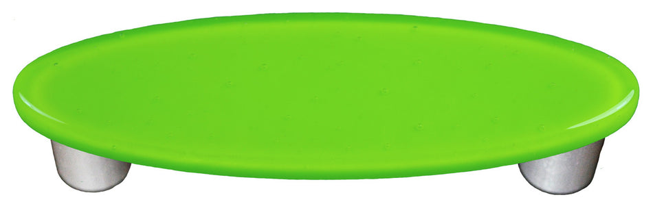 Aquila HK1017-POB: 3" cc Solid Oval Cabinet Pull w/Black Post - Spring Green