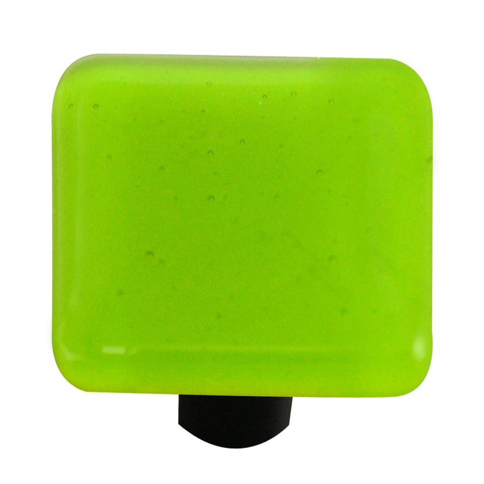Aquila HK1018-KB: 1-1/2" Solid Square Cabinet Knob w/Black Post - Spring Green
