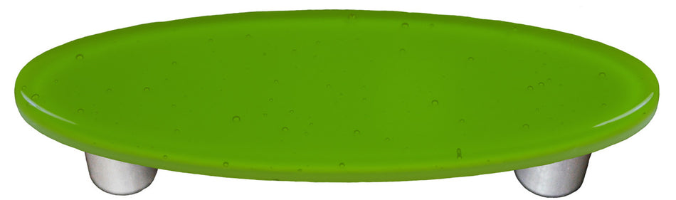 Aquila HK1018-POB: 3" cc Solid Oval Cabinet Pull w/Black Post - Spring Green