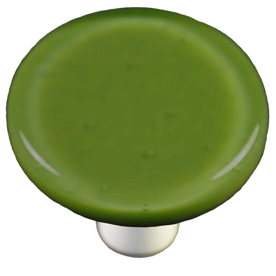Aquila HK1019-KRA: 1-1/2" Solid Round Cabinet Knob w/Aluminum Post - Olive Green