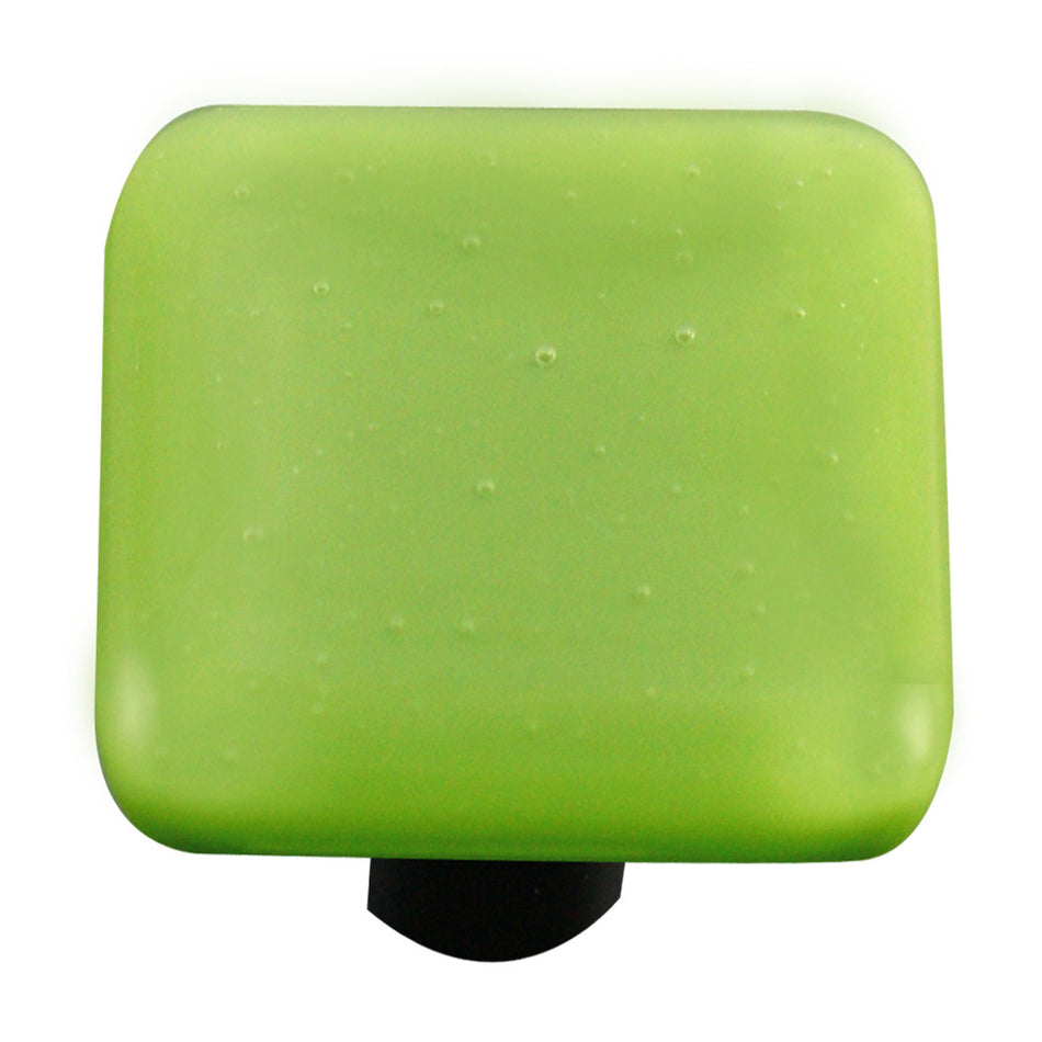 Aquila HK1019-KB: 1-1/2" Solid Square Cabinet Knob w/Black Post - Olive Green