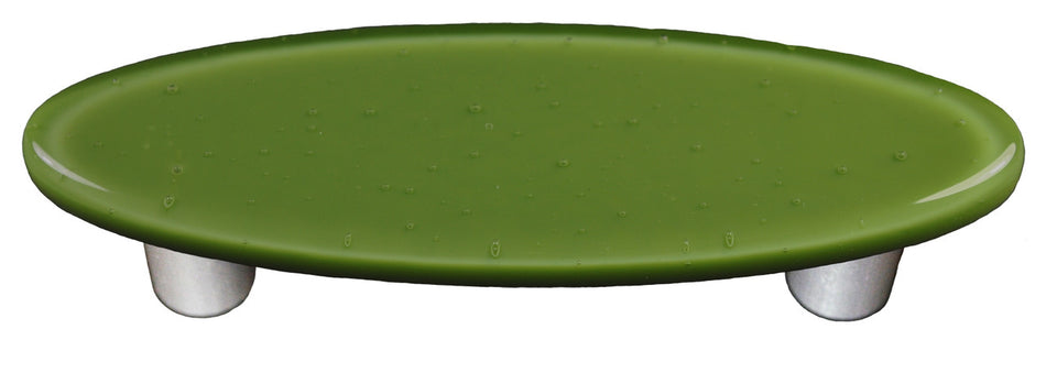 Aquila HK1019-POB: 3" cc Solid Oval Cabinet Pull w/Black Post - Olive Green