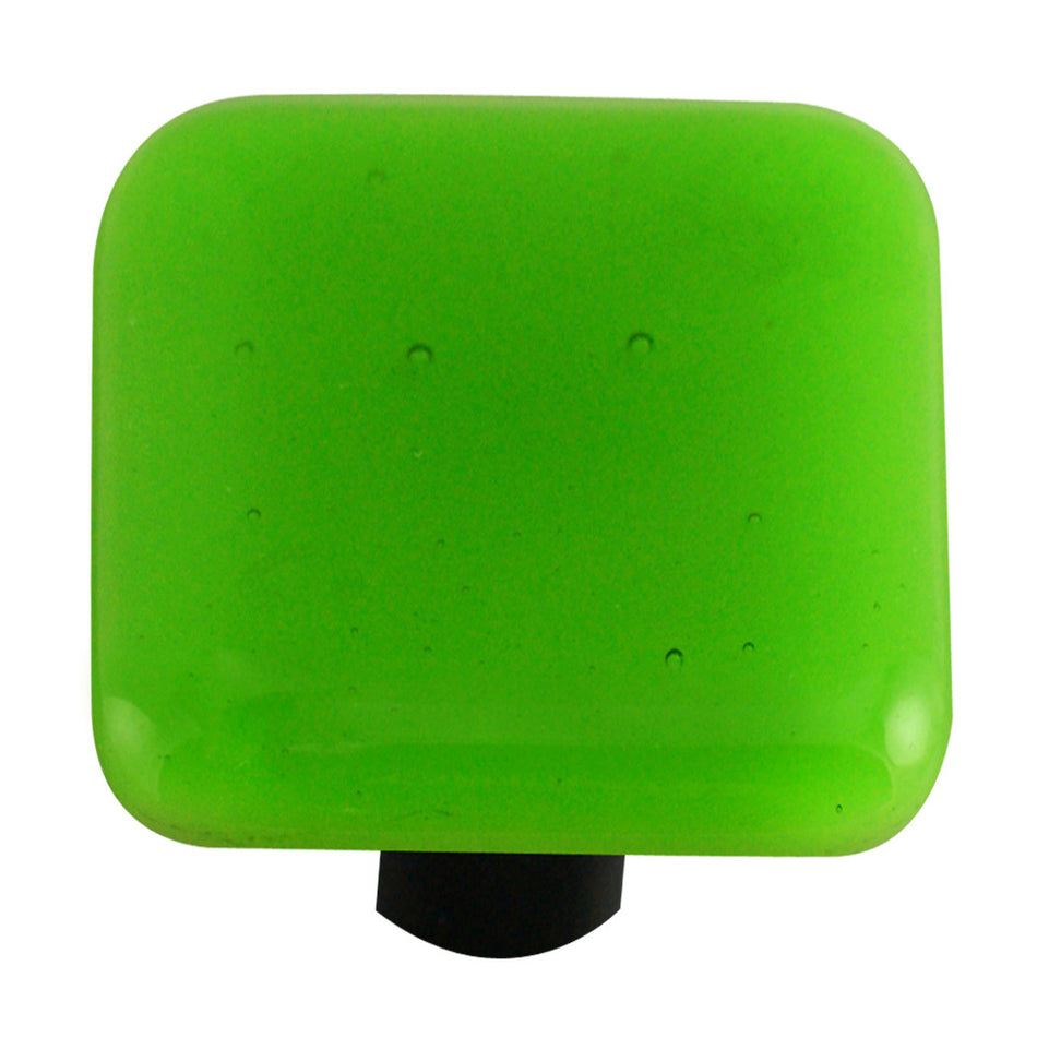 Aquila HK1020-KB: 1-1/2" Solid Square Cabinet Knob w/Black Post - Light Green