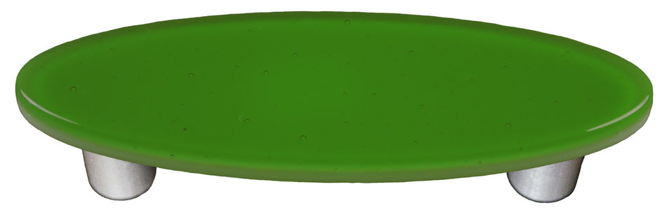 Aquila HK1020-POB: 3" cc Solid Oval Cabinet Pull w/Black Post - Light Green