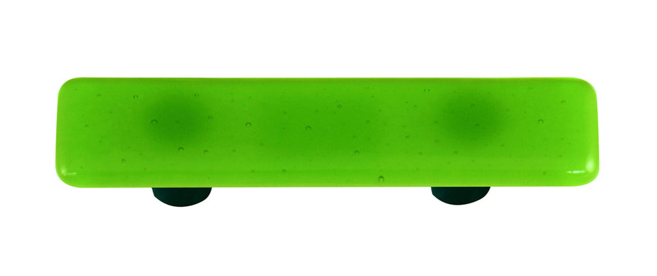 Aquila HK1020-PB: 3" cc Solid Rectangle Cabinet Pull w/Black Post - Light Green