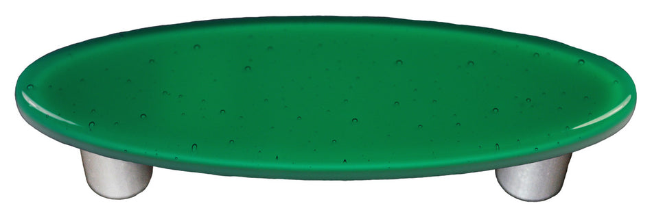 Aquila HK1021-POB: 3" cc Solid Oval Cabinet Pull w/Black Post - Emerald Green