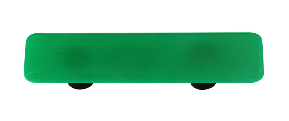 Aquila HK1021-PA: 3" cc Solid Rectangle Cabinet Pull w/Aluminum Post - Emerald Green