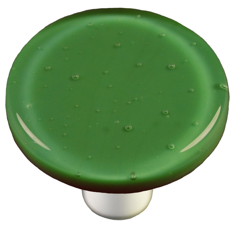 Aquila HK1022-KRB: 1-1/2" Solid Round Cabinet Knob w/Black Post - Dark Forest Green