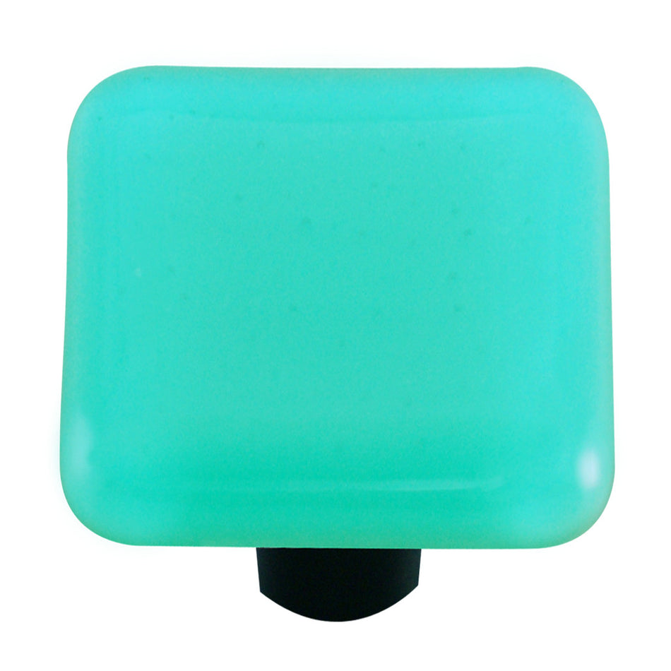 Aquila HK1026-KA: 1-1/2" Solid Square Cabinet Knob w/Aluminum Post - Light Aqua Blue