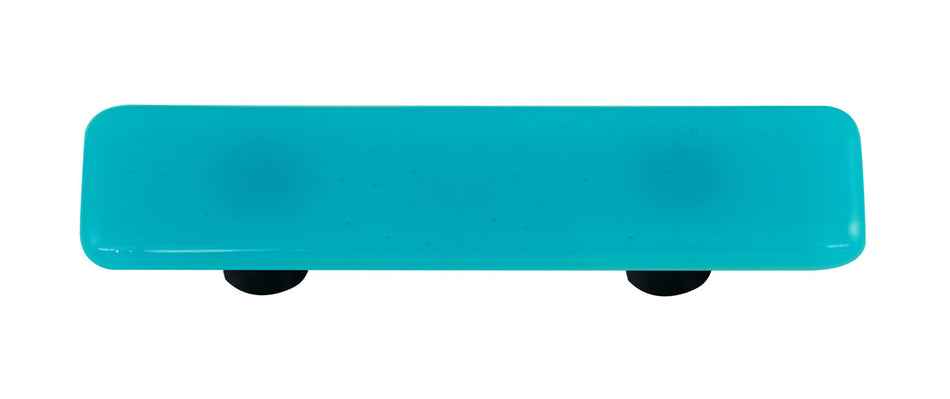 Aquila HK1027-PA: 3" cc Solid Rectangle Cabinet Pull w/Aluminum Post - Turquoise Blue